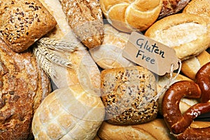 A gluten free breads on wood background