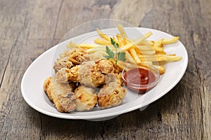Gluten-free and crispy homemade fried chicken made with rice flour