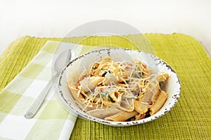 Gluten Free Diet Dinner Recipe Pasta In White Rustic Bowl