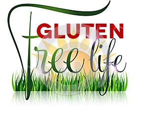 Gluten free diet text and nature