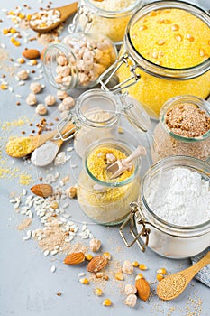 Gluten free food flour, almond, corn, rice, chickpea