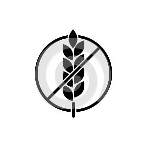 Gluten free grain icon isolated on white background. No wheat sign