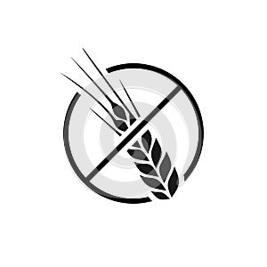 Gluten free grain icon isolated on white background. No wheat sign