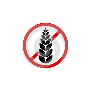 Gluten free grain vector icon symbol. Wheat healthy food label. Gluten bread diet sign