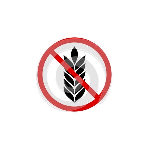 Gluten free grain vector icon symbol. Wheat healthy food label. Gluten bread diet sign