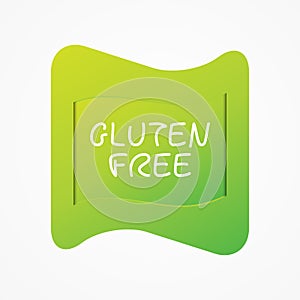 Gluten Free icon. Green gradient vector sign isolated. Illustration symbol for food, product sticker, label, healthy eating,