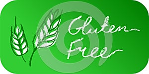 Gluten free icon vector. Handwritten badge gluten-free 100% guarantee.