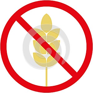 Gluten free icon with wheat vector illustration