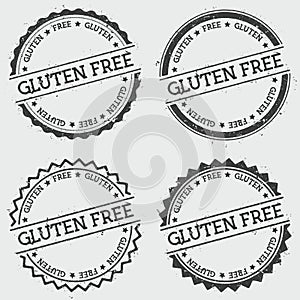 Gluten Free insignia stamp isolated on white.
