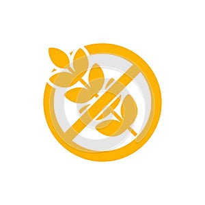 Gluten free isolated label icon. No wheat vector symbol for package of diet food. Template for food intolerance design