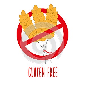 Gluten free label. No wheat symbol