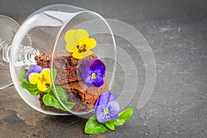 Gluten free lacto free tasty brownies with flowers