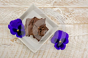 Gluten free lacto free tasty brownies with flowers