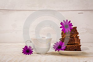 Gluten free lacto free tasty brownies with flowers