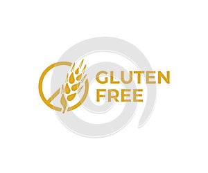 Gluten free logo design. Wheat ear vector design