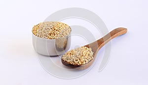 Gluten Free Oats on a Spoon and in a Bowl