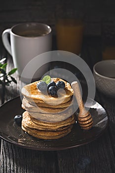 Gluten free pancakes with blueberries