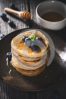 Gluten free pancakes with blueberries