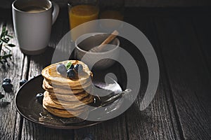 Gluten free pancakes with blueberries