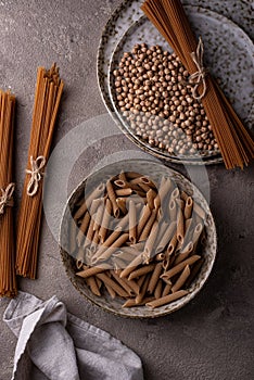 Gluten free pasta, chickpeas and lentils