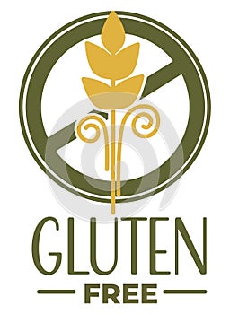 Gluten free product emblem, wheat spikelet label