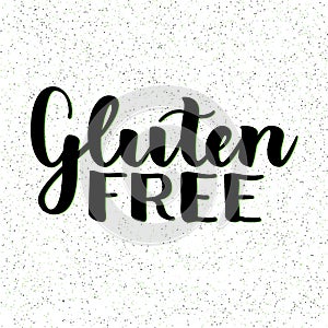 Gluten free Product food organic nature hand written lettering, leaf logo, label badge for groceries, stores, packaging