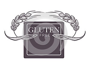 Gluten free products, poster with wheat vector.