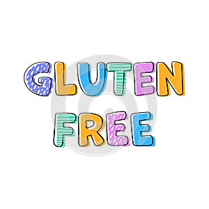 Gluten free products print design lettering template.