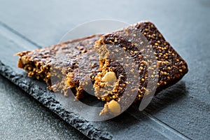Gluten Free Raw Fruit Bar with Dried Fig, Walnut and Date Fruit.