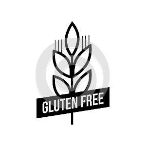 Gluten free seals. Black and white design, can be used as stamp, seal, badge, for packaging etc