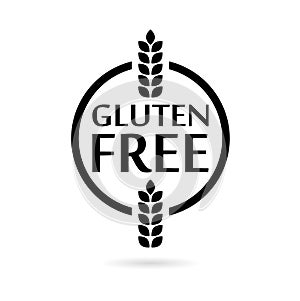 Gluten Free Sign icon, wheat icon