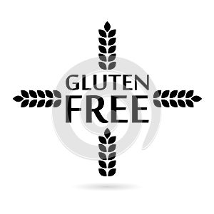 Gluten Free Sign icon, wheat icon