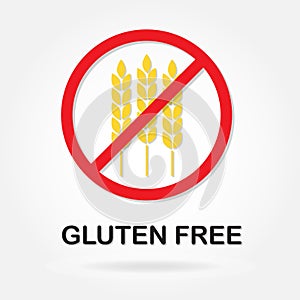 Gluten free sign or label with wheat ears. Colorful vector icon. Infographics element for food packaging