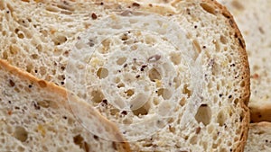 Gluten free sliced white bread with seeds for celiacs. Dietary healthy food.