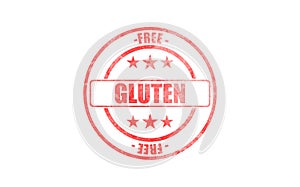 Gluten free stamp isolated against white background