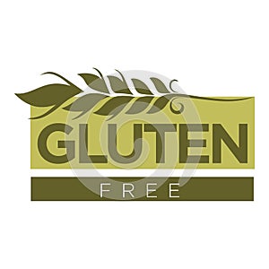 Gluten free substance in cereal grains logo design with wheat