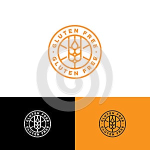 Gluten free vector icon. The spike cross out on round badge. No gluten.