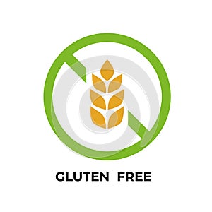 Gluten-free, wheat free icon,food, ingredients and allergens concept