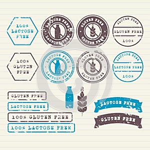 Gluten and Lactose free stamps set