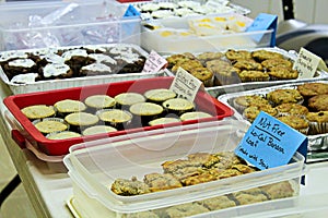 Gluten and nut free items at a bake sale photo