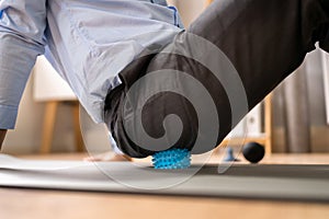 Glutes Trigger Point Massage Using Spiky Ball