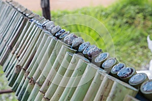 Glutinous rice roasted in bamboo joints