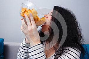Gluttony, obesity, unhealthy eating, bad habits, food addiction, photo