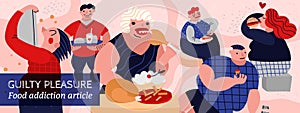 Gluttony And People Illustration photo