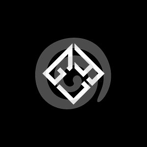 GLY letter logo design on black background. GLY creative initials letter logo concept. GLY letter design
