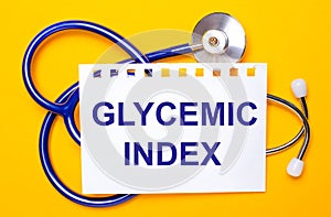 Glycemic index Fitness and weight loss concept, dumbbells, white scale, fruit and tape measure on a wooden table, top view, free