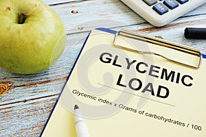 Glycemic load gl formula and an apple
