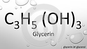 Glycerin formula on waterdrop background