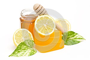 Glycerin soap, honey and lemon photo