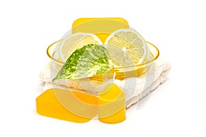 Glycerin soap and lemon photo